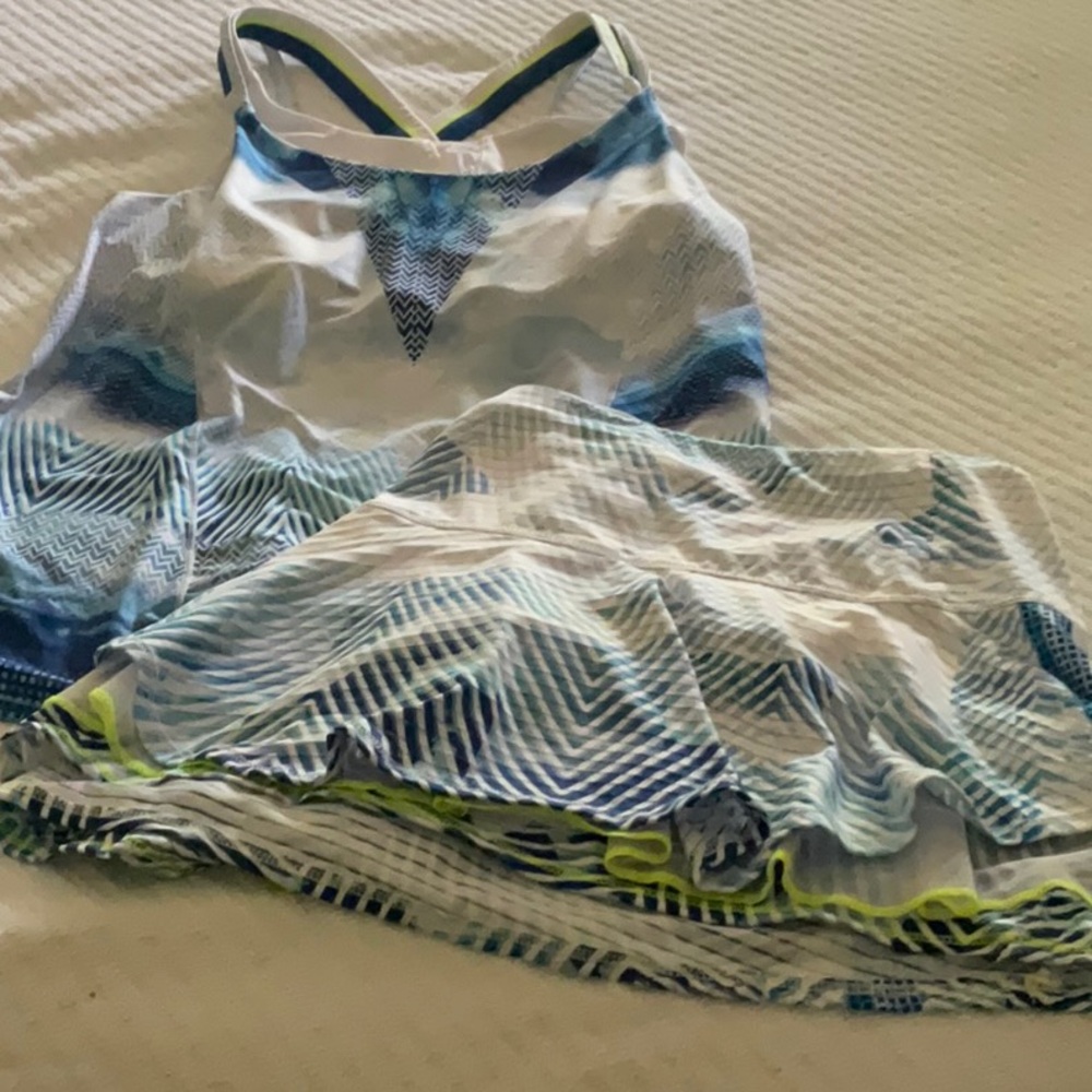 Lucky in Love Blue and White Athletic Set